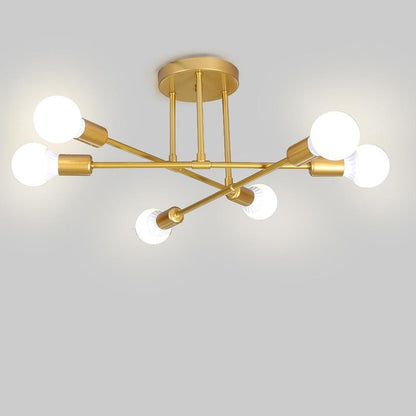 Modern LED Nordic Style Geometric Sputnik Semi Flush Mount Ceiling Light