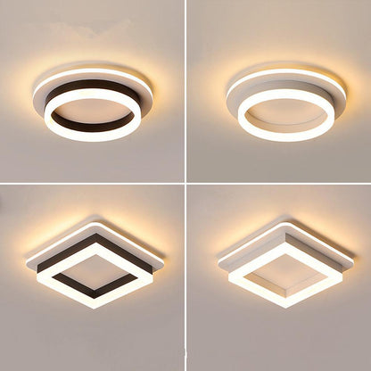 Metal Acrylic Square Design Flush Mount Lighting Modern LED Ceiling Light