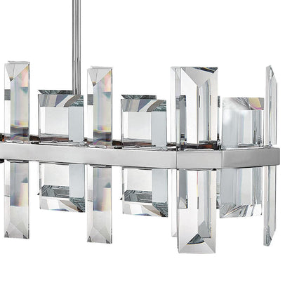 Odette 8 Light 42" Wide Linear Chandelierwith Emerald Cut Crystal Panels