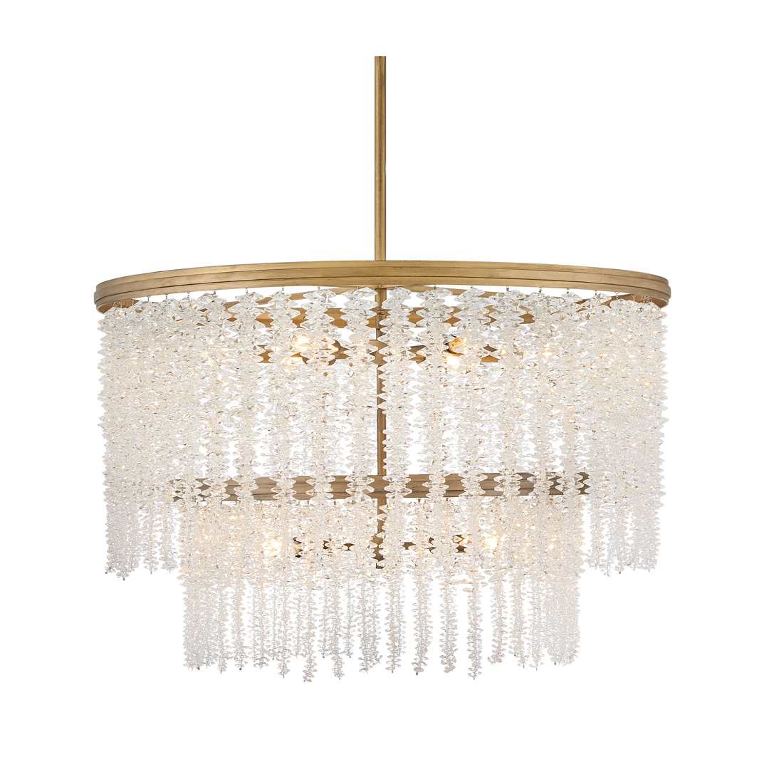 Rubina 12 Light 30" Wide Crystal Waterfall Chandelier