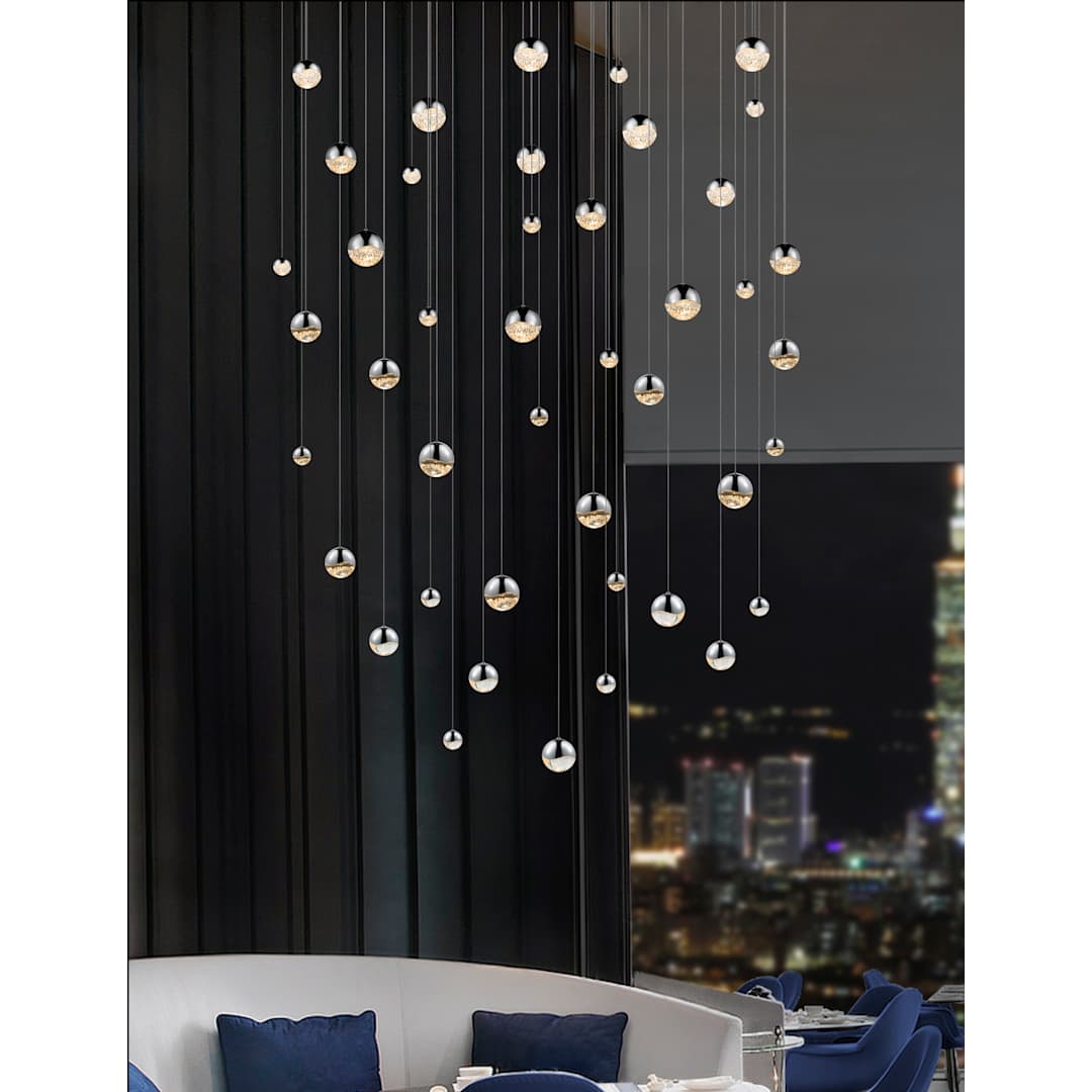 Grapes 16 Light 24" Wide LED Suspension Multi Light Pendant
