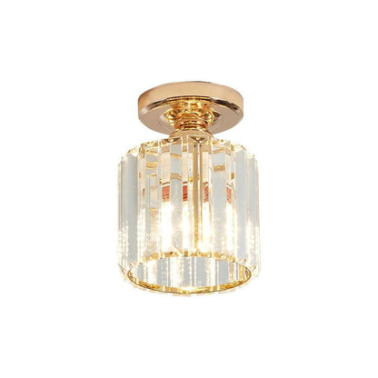 Modern Crystal Metal Industrial LED Flush Mount Ceiling Light for Hallway Entryway