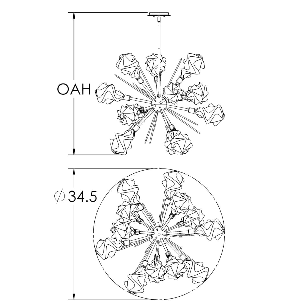Blossom 12 Light 34" Wide LED Sputnik Chandelier