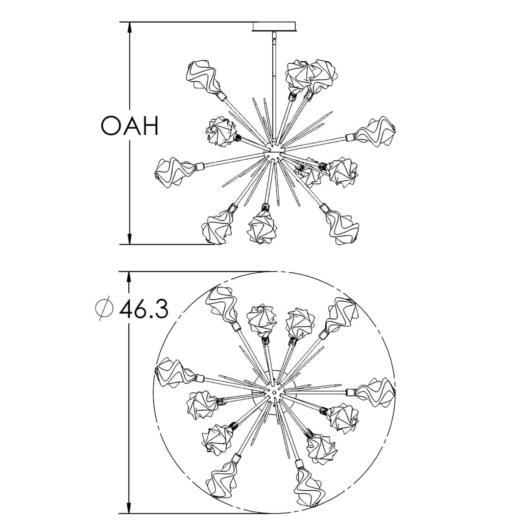 Blossom 12 Light 46" Wide LED Sputnik Chandelier
