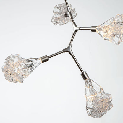 Blossom 32" Wide 6 Light LED Abstract Chandelier with Clear Blossom Blown Glass Shades