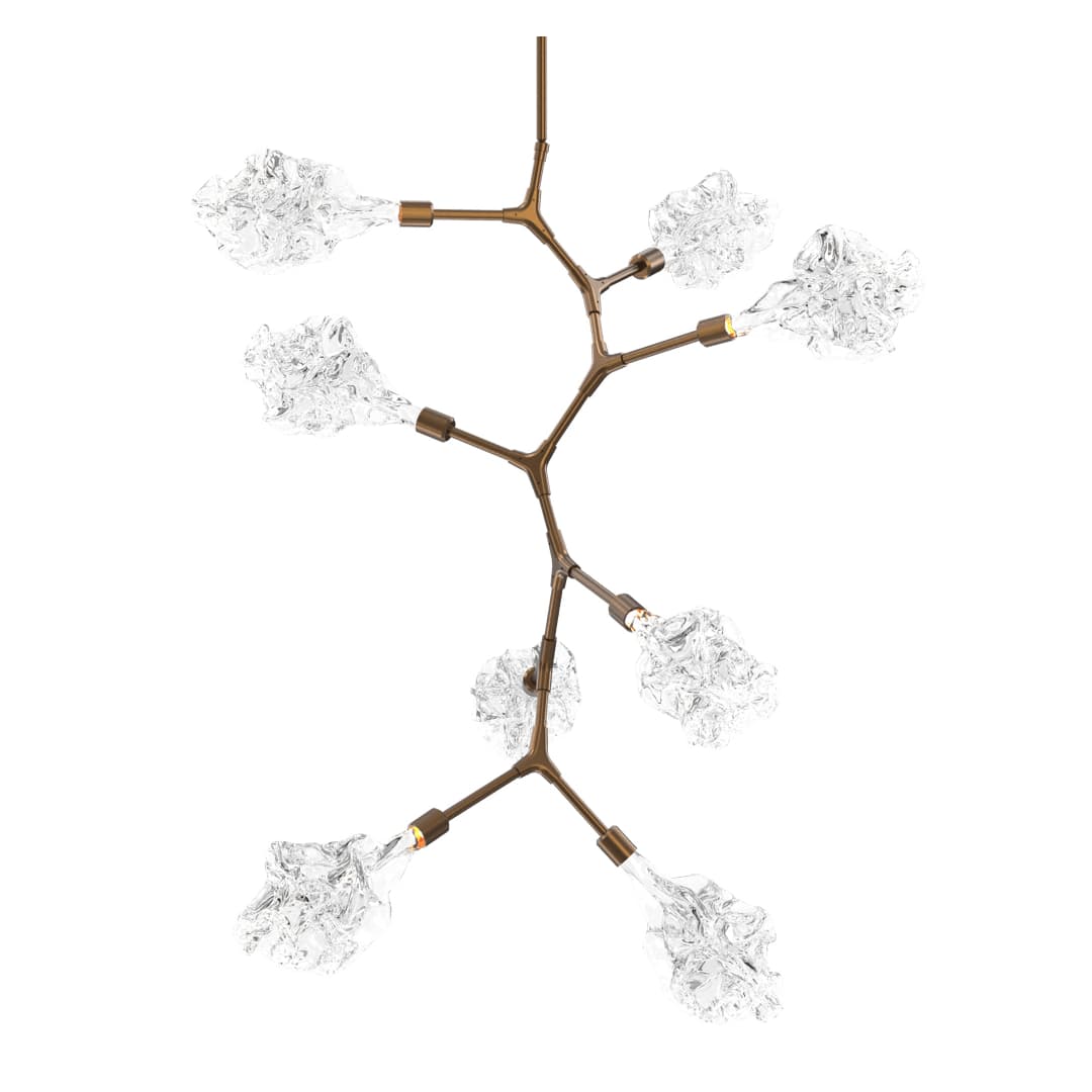 Blossom 32" Wide 8 Light LED Abstract Chandelier with Clear Blossom Blown Glass Shades