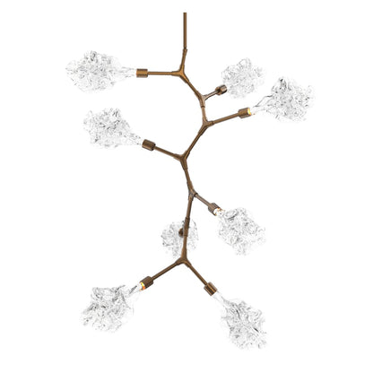 Blossom 32" Wide 8 Light LED Abstract Chandelier with Clear Blossom Blown Glass Shades