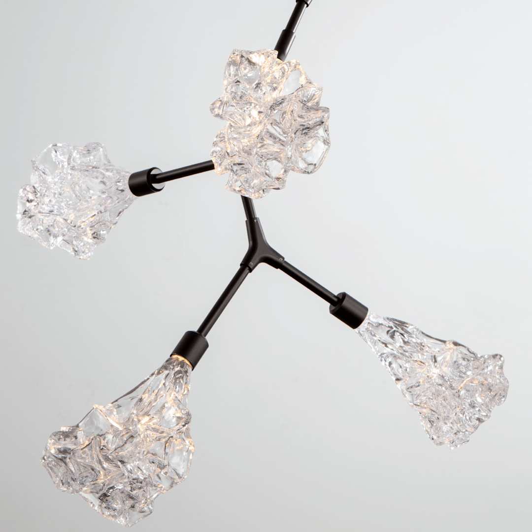 Blossom 32" Wide 8 Light LED Abstract Chandelier with Clear Blossom Blown Glass Shades