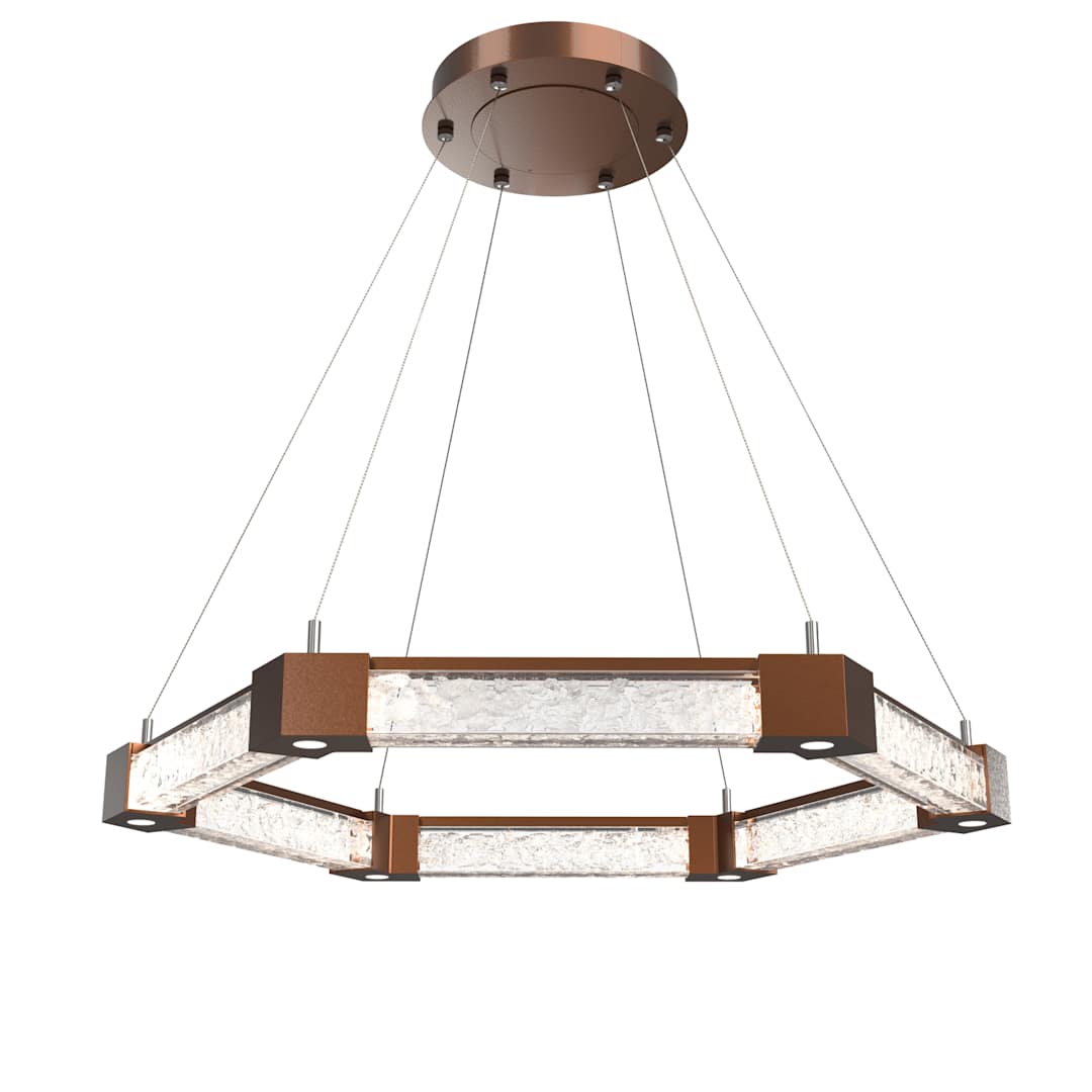 Axis 35" Wide LED Ring Chandelier with Glacier Clear Glass Shades