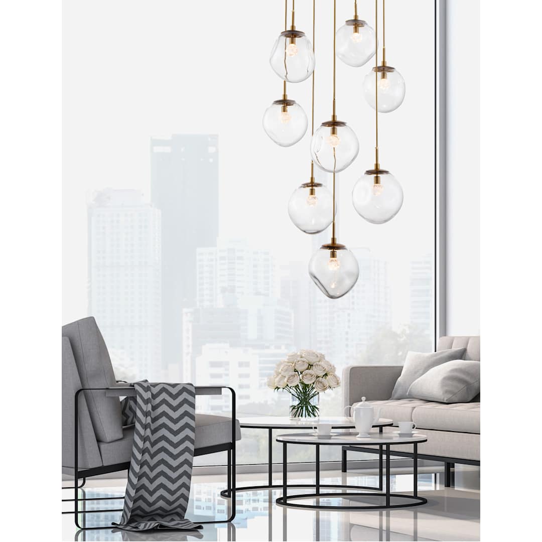 Aster 32" Wide 8 Light LED Crystal Multi Light Pendant
