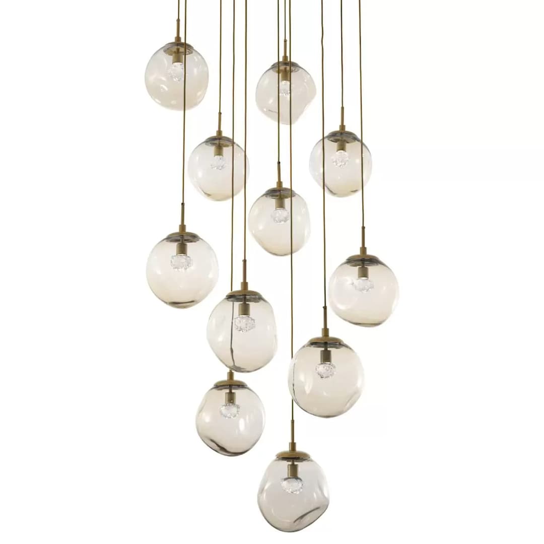 Aster 38" Wide 11 Light LED Crystal Multi Light Pendant
