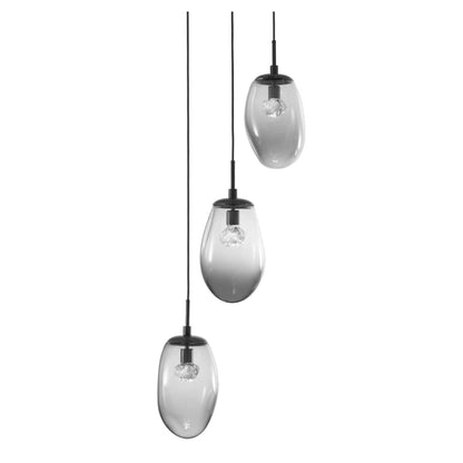 Meteo 20" Wide LED Crystal Multi Light Pendant