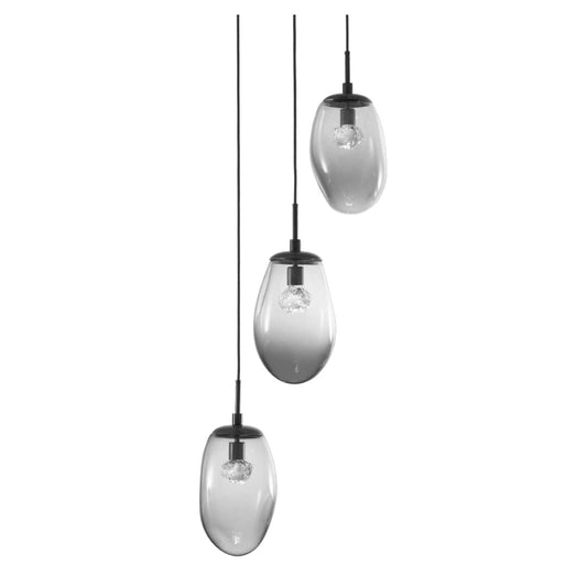 Meteo 20" Wide LED Crystal Multi Light Pendant