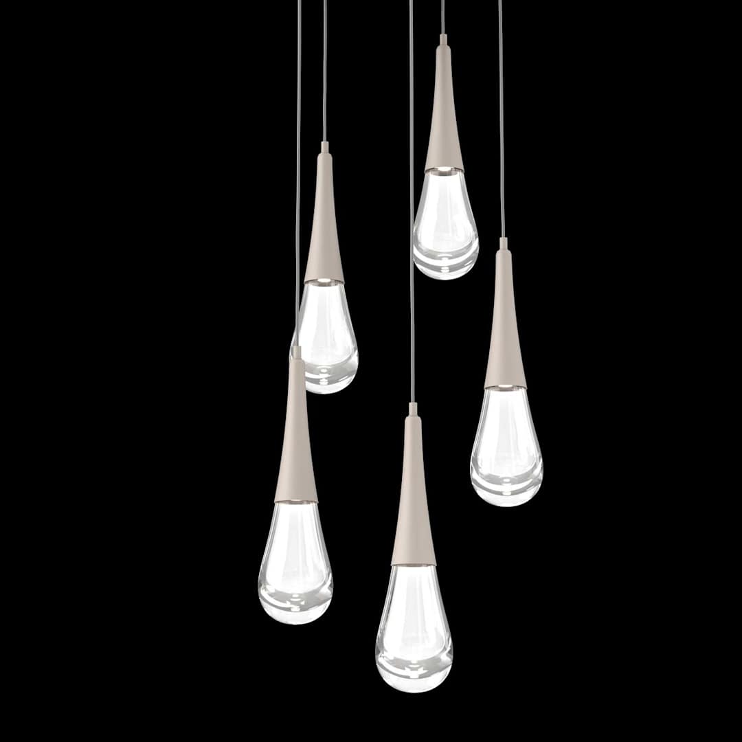 Raindrop 5 Light 20" Wide LED Abstract Multi Light Pendant - 2700K