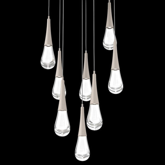 Raindrop 8 Light 27" Wide LED Abstract Multi Light Pendant - 2700K