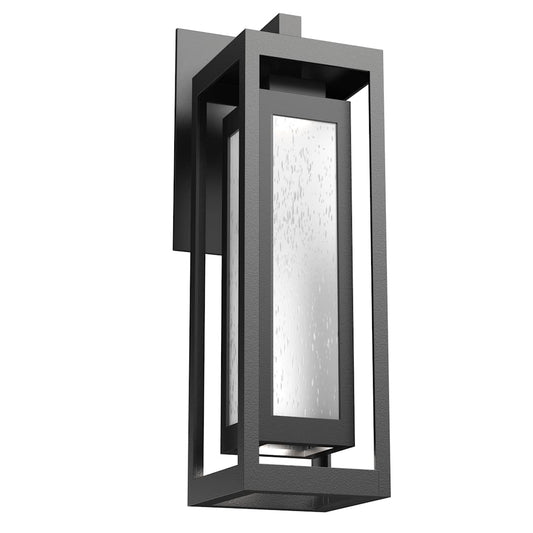 Double Box 21" Tall LED Outdoor Wall Sconce with Frosted Seedy Glass Shade