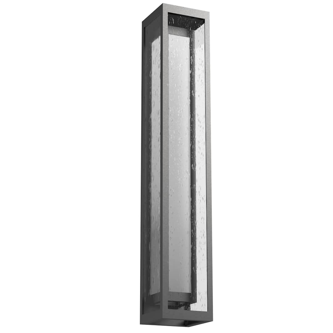 Double Box 36" Tall LED Outdoor Wall Sconce with Seedy and Frosted Glass Shades