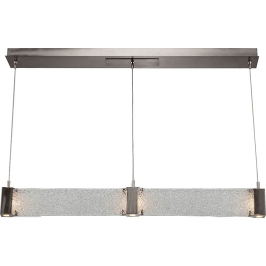 Parallel 48" Wide Artisan Crafted LED Linear Suspension with Hand Textured Glass