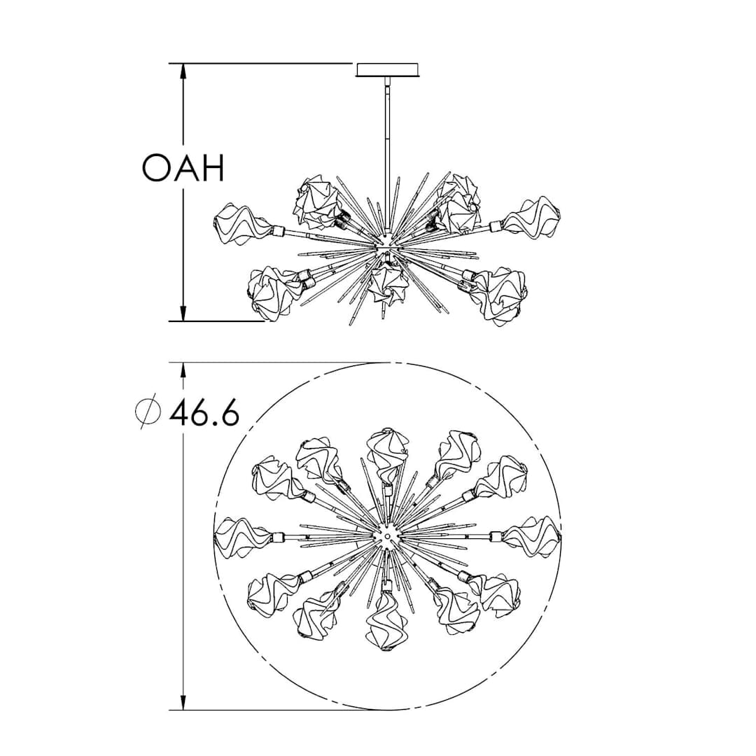 Blossom 12 Light 46" Wide LED Sputnik Chandelier