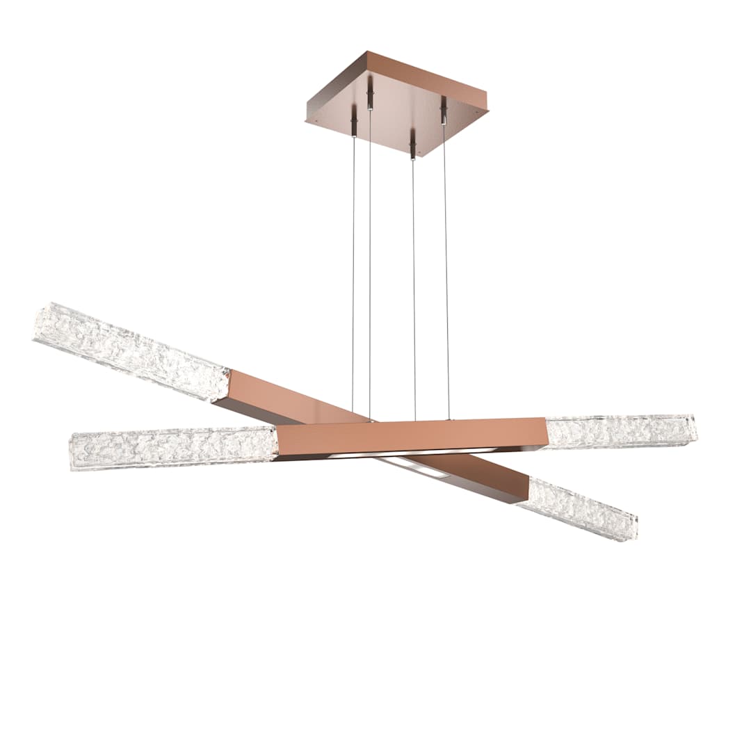 Axis 48" Wide LED Abstract Chandelier with Glacier Clear Glass Shades