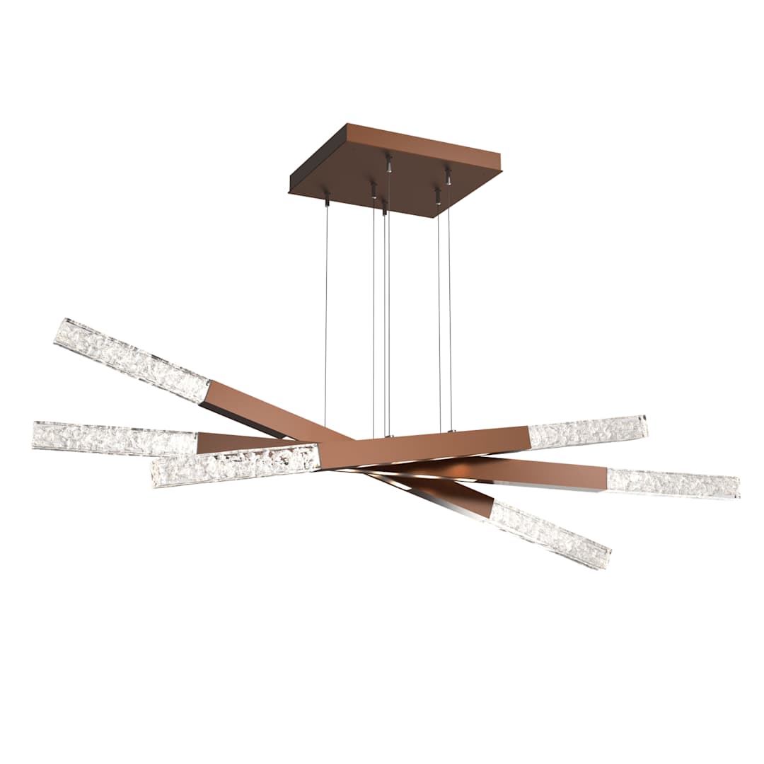 Axis 61" Wide LED Abstract Chandelier with Glacier Clear Glass Shades
