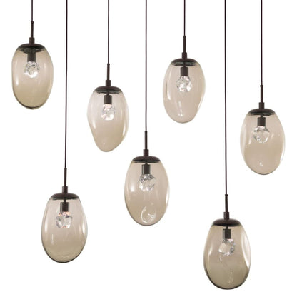 Meteo 48" Wide LED Crystal Linear Pendant