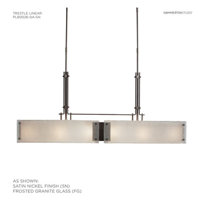Urban Loft 44" Wide Artisan Crafted Linear Chandelier with Hand Textured Glass