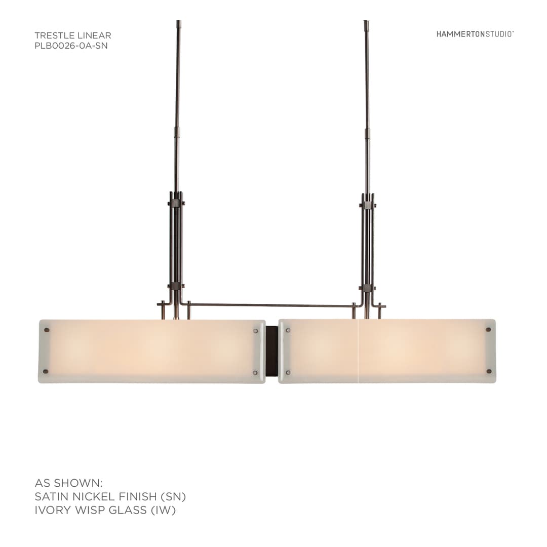Urban Loft 44" Wide Artisan Crafted Linear LED Chandelier with Hand Textured Glass