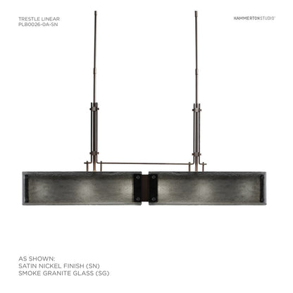 Urban Loft 44" Wide Artisan Crafted Linear LED Chandelier with Hand Textured Glass