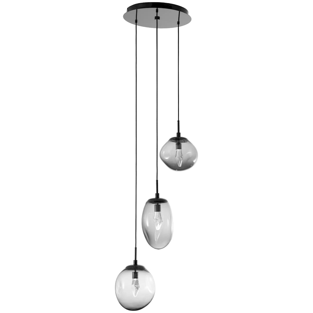 Cosmos 22" Wide Artisan Crafted 3 Light Nebula Glass Pendant