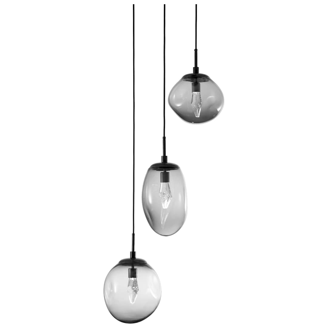 Cosmos 22" Wide Artisan Crafted 3 Light Nebula Glass Pendant