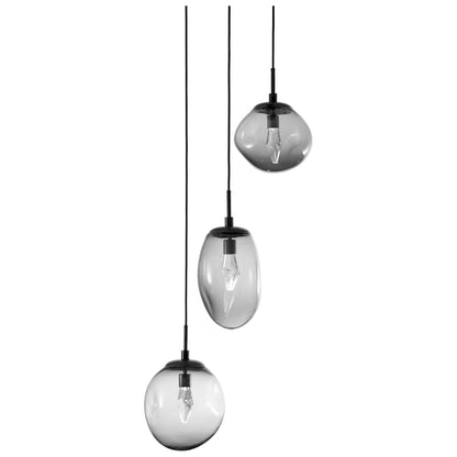 Cosmos 22" Wide Artisan Crafted 3 Light Nebula Glass Pendant