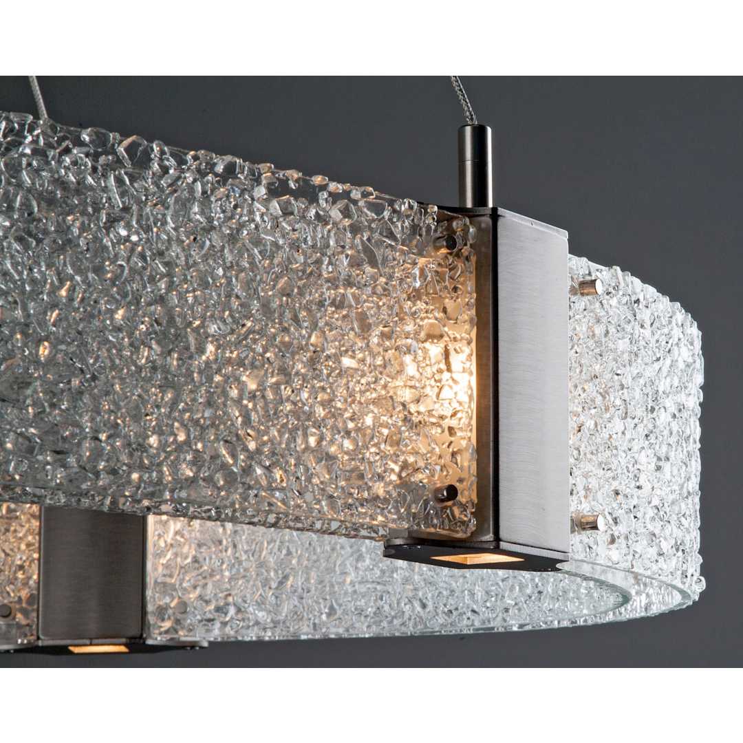 Parallel 24" Wide Artisan Crafted LED Chandelier with Hand Textured Glass