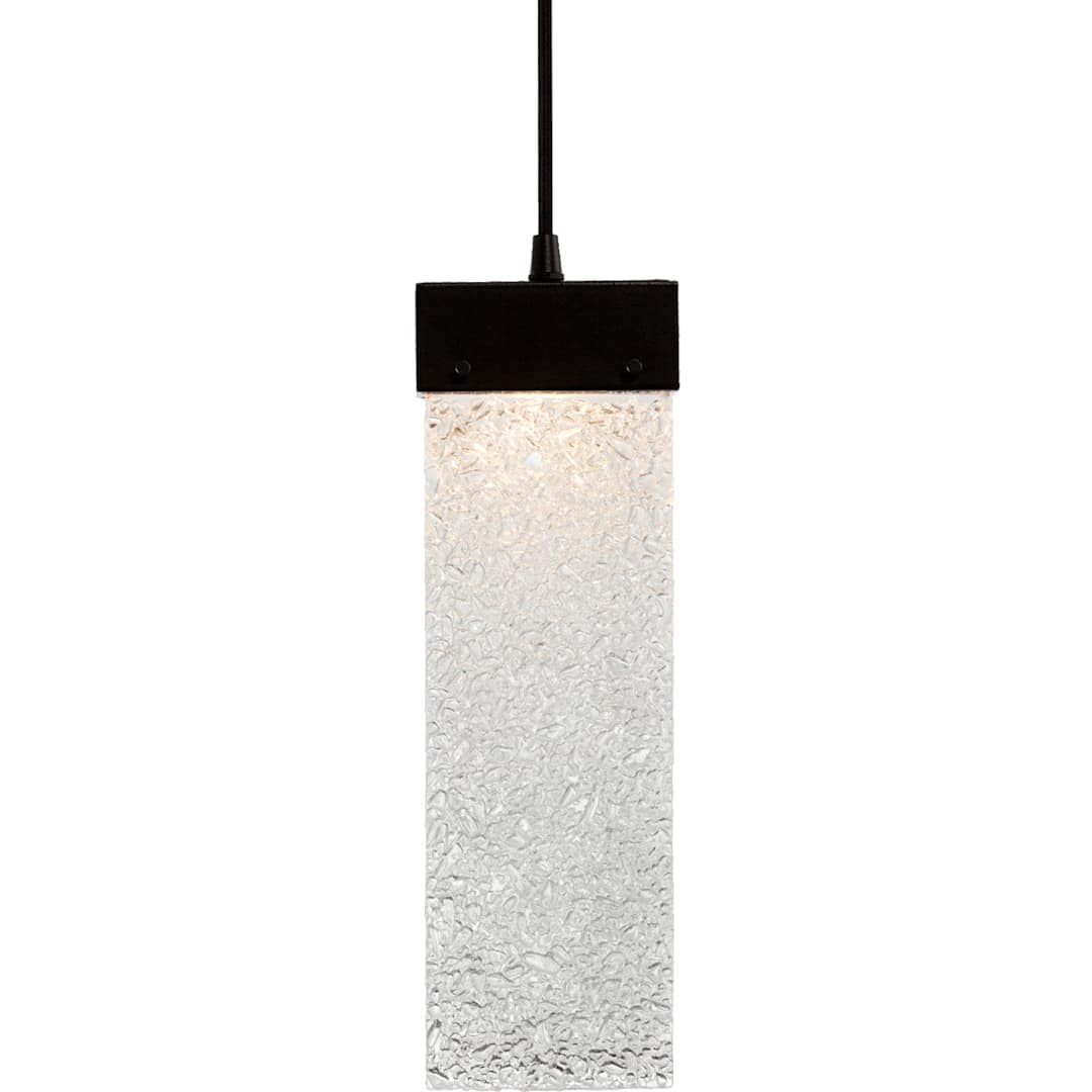 Parallel 48" Wide Artisan Crafted LED Curved Linear Suspension with Hand Textured Glass