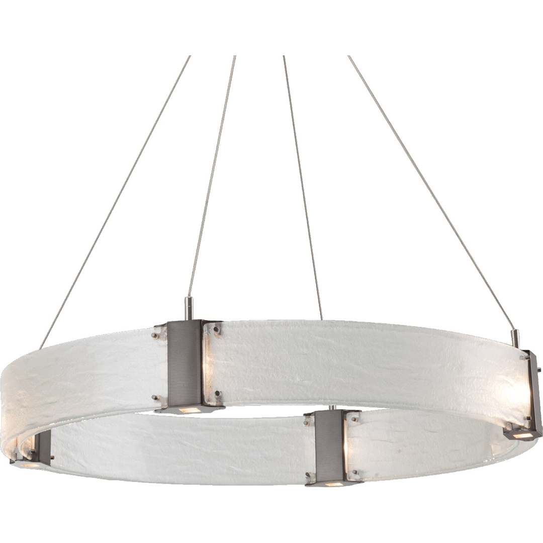 Parallel 33" Wide Artisan Crafted LED Chandelier with Hand Textured Glass