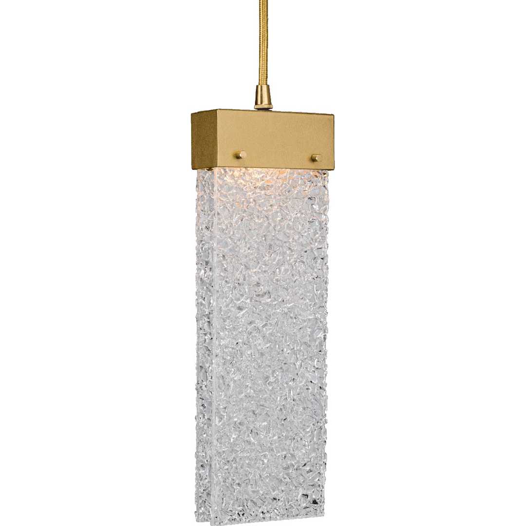 Parallel 45" Wide Artisan Crafted 7 Light LED Linear Pendant with Hand Textured Glass