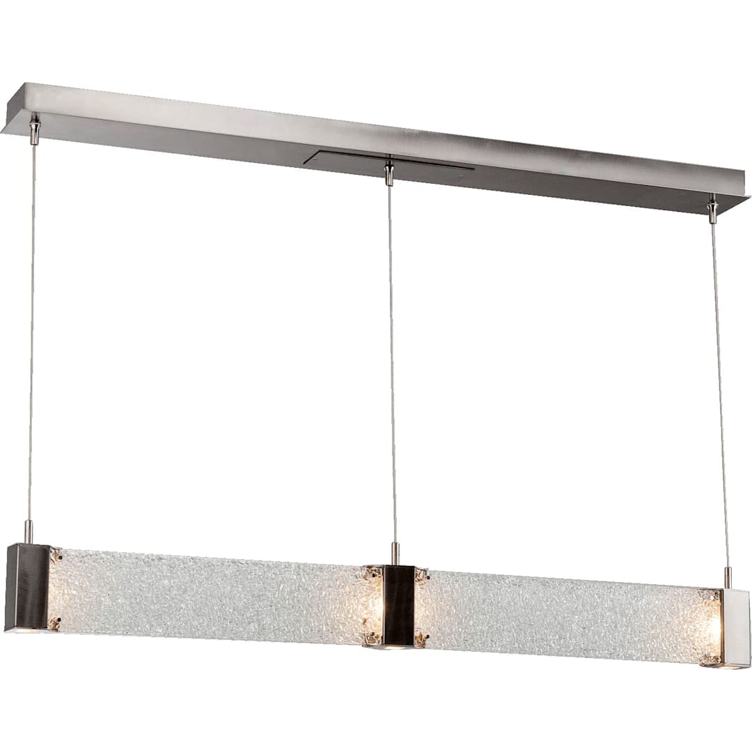 Parallel 48" Wide Artisan Crafted LED Linear Suspension with Hand Textured Glass