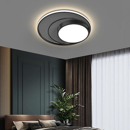 Multiple Circles Black Flush Mount Light LED Ceiling Light