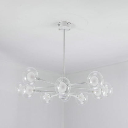 10-light Glass LED White Contemporary Chandeliers Hanging Lamp Pendant Light