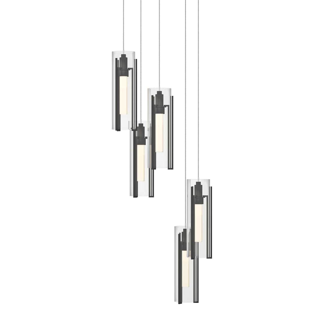 Exos Glass 5 Light 14" Wide Suspension Multi Light Pendant