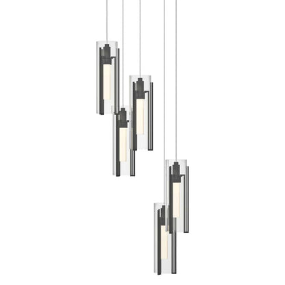Exos Glass 5 Light 14" Wide Suspension Multi Light Pendant