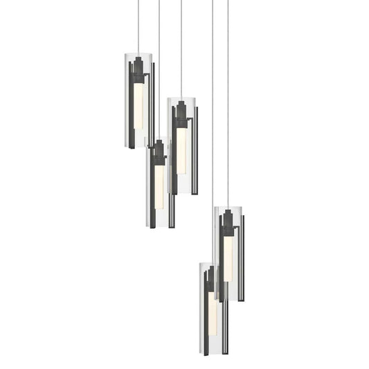 Exos Glass 5 Light 14" Wide Suspension Multi Light Pendant