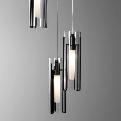 Exos Glass 5 Light 14" Wide Suspension Multi Light Pendant