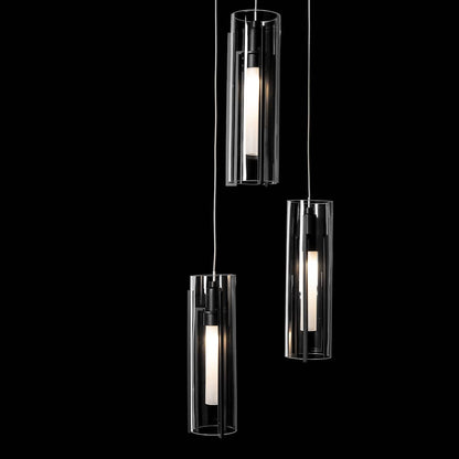 Exos Glass 5 Light 14" Wide Suspension Multi Light Pendant