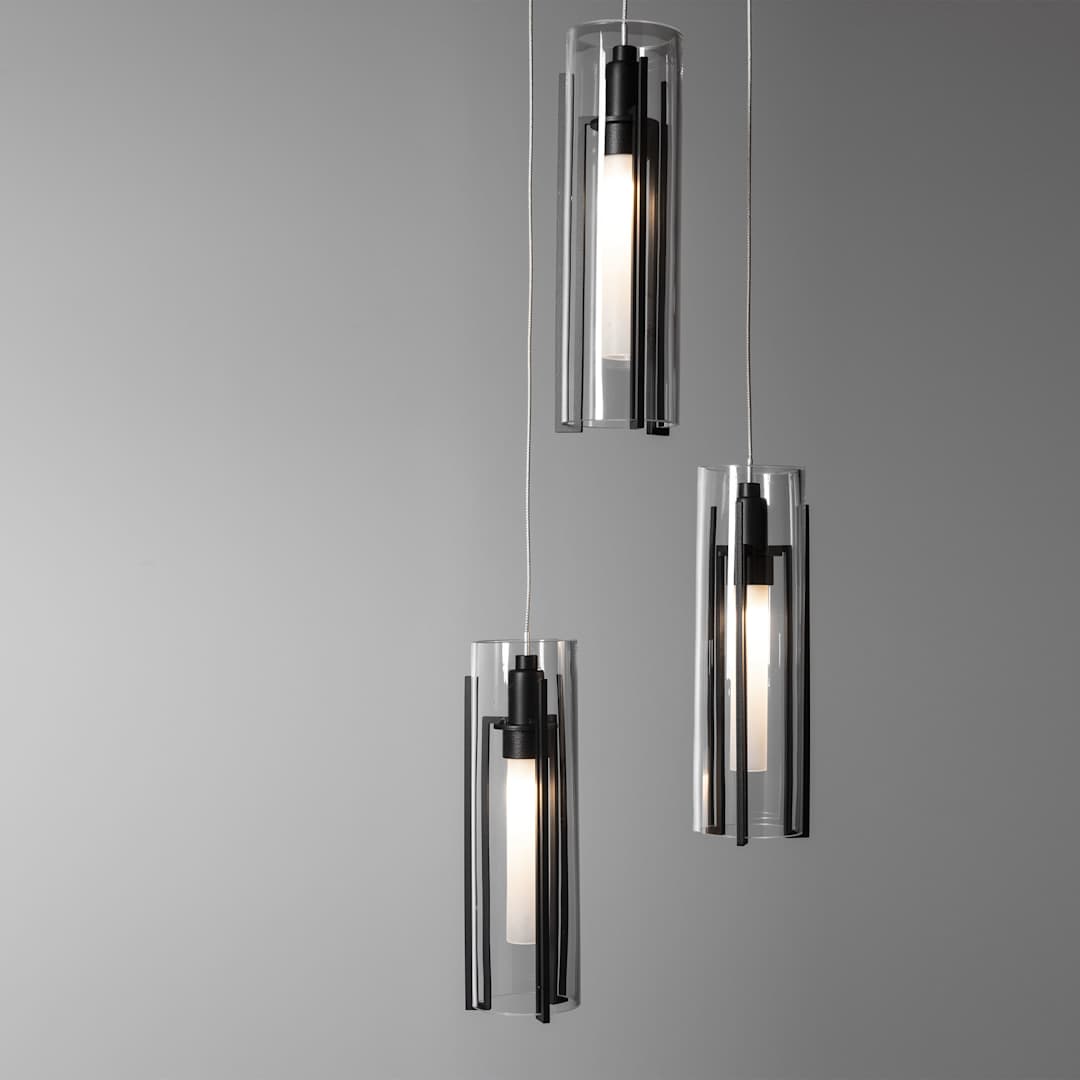Exos Glass 5 Light 14" Wide Suspension Multi Light Pendant