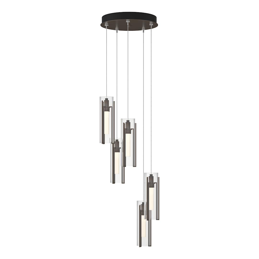 Exos Glass 5 Light 14" Wide Suspension Multi Light Pendant