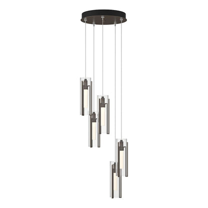 Exos Glass 5 Light 14" Wide Suspension Multi Light Pendant