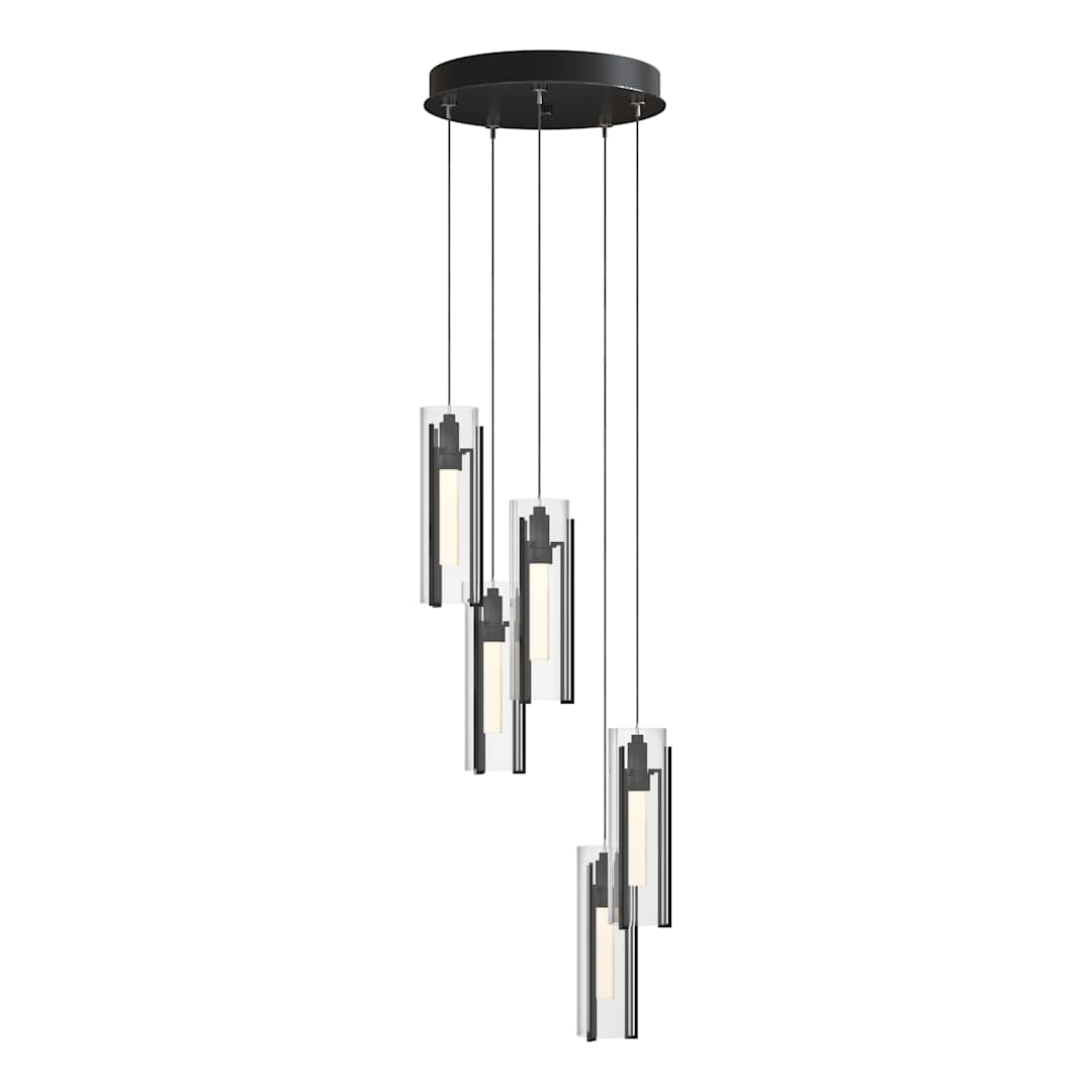 Exos Glass 5 Light 14" Wide Suspension Multi Light Pendant