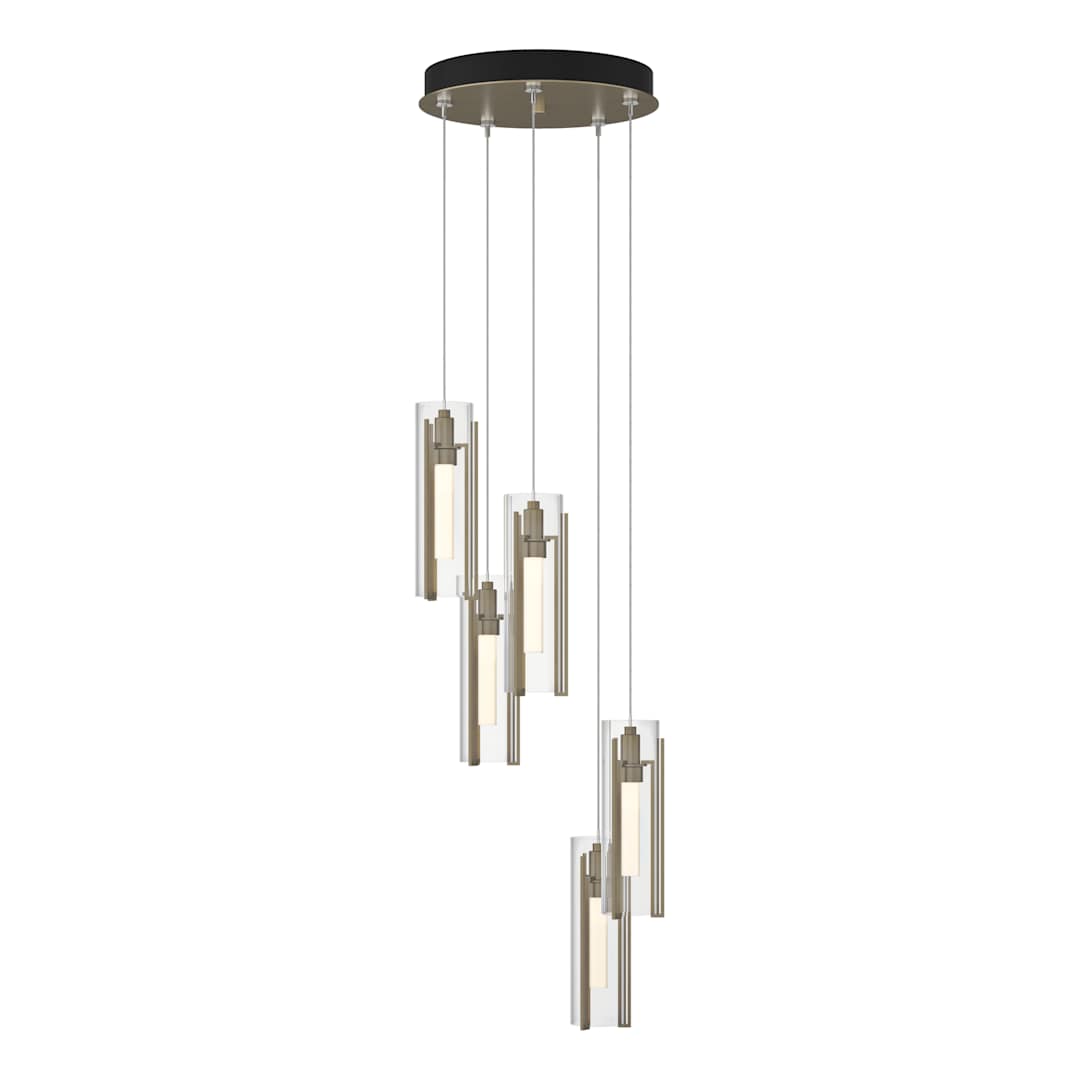 Exos Glass 5 Light 14" Wide Suspension Multi Light Pendant