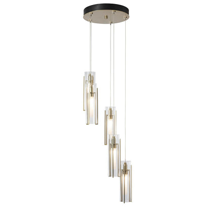 Exos Glass 5 Light 14" Wide Suspension Multi Light Pendant